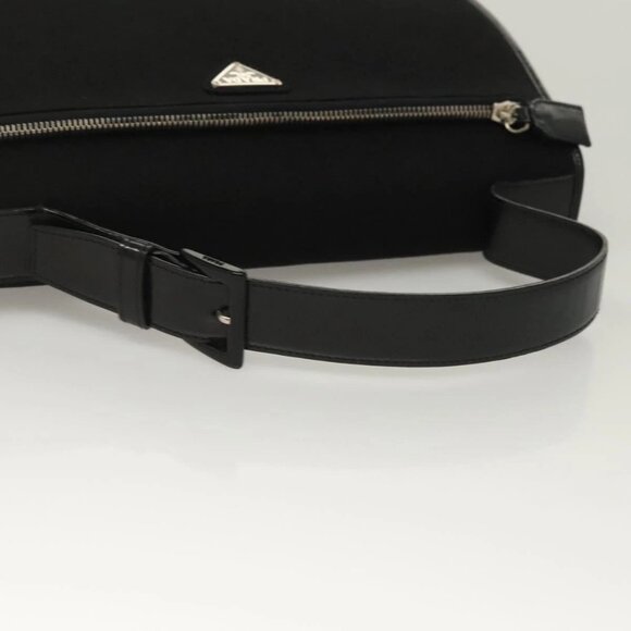 PRADA Hand Bag Canvas Black Silver Auth sw1249 - Picture 7 of 15